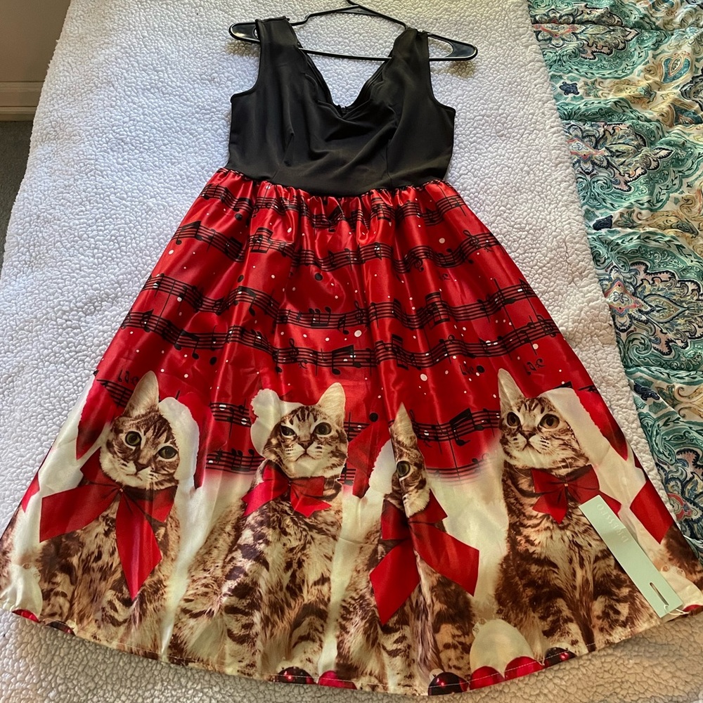 Christmas Cat Musical Dress by Dressfo